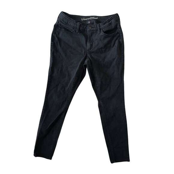 Black Mid Rise Skinny Jeans 6 / 28 regular no holes women's universal thread - Picture 1 of 14